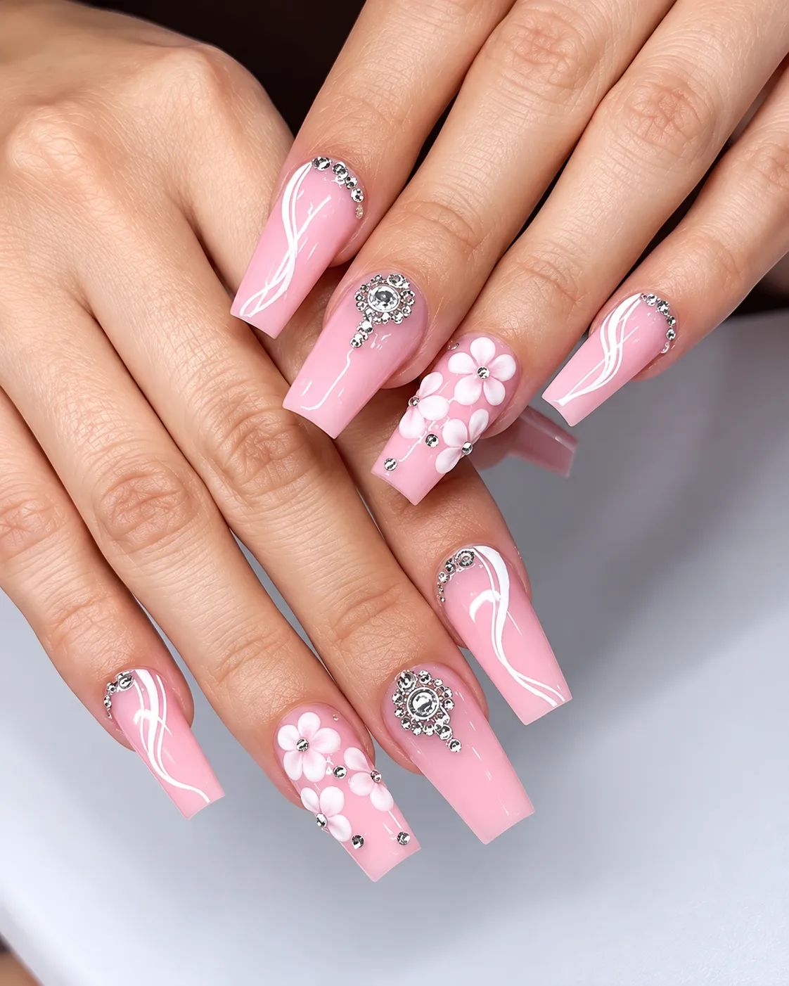 Decorative acrylic nail extensions